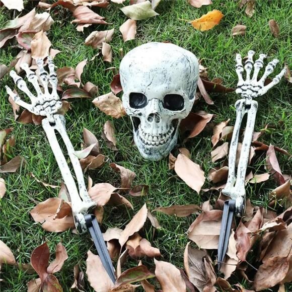 1pc Realistic Outdoor/Indoor Gothic Skull Decoration - Heavy-Duty Plastic - Picture 1 of 7